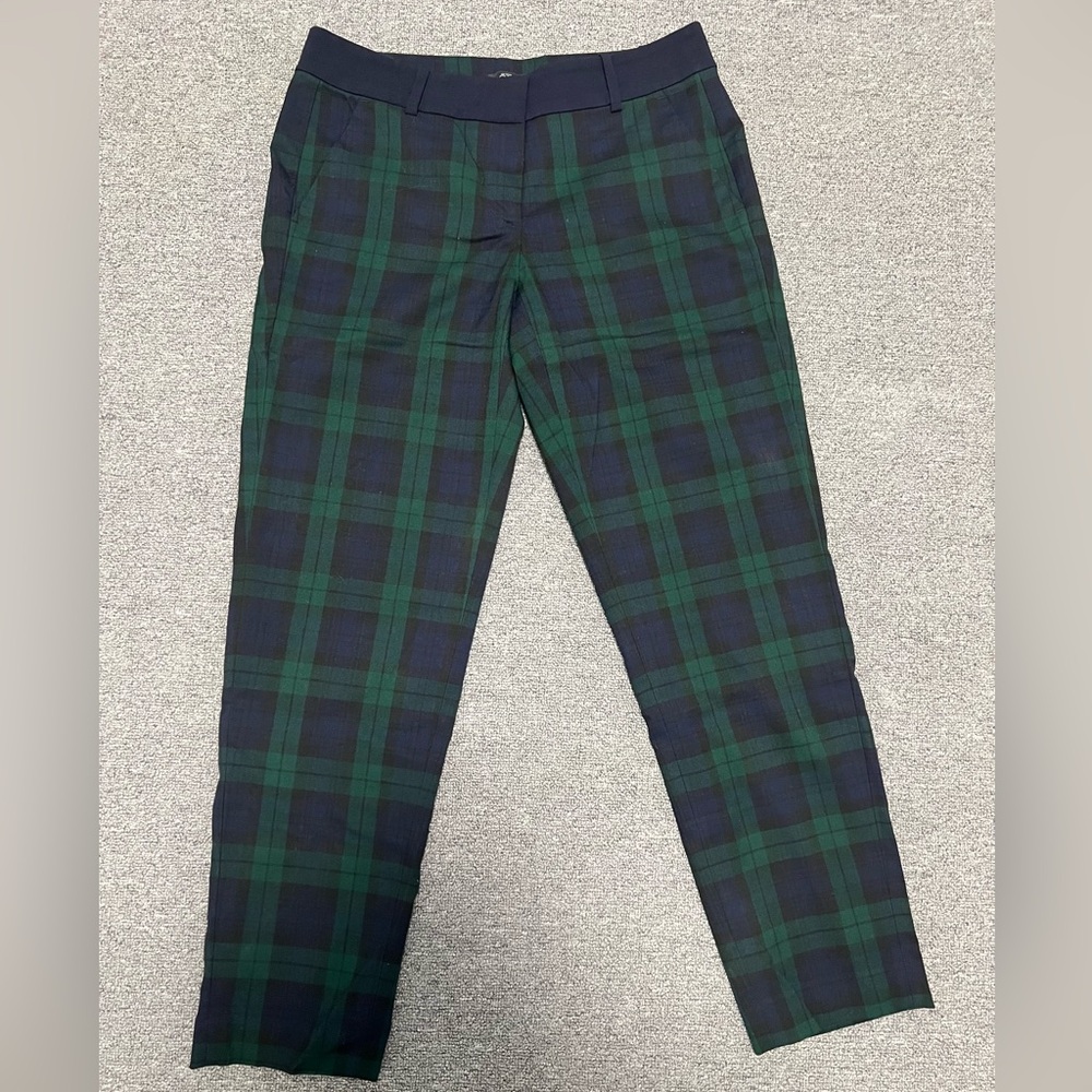 LOFT Women’s Plaid Pants in Green and Navy